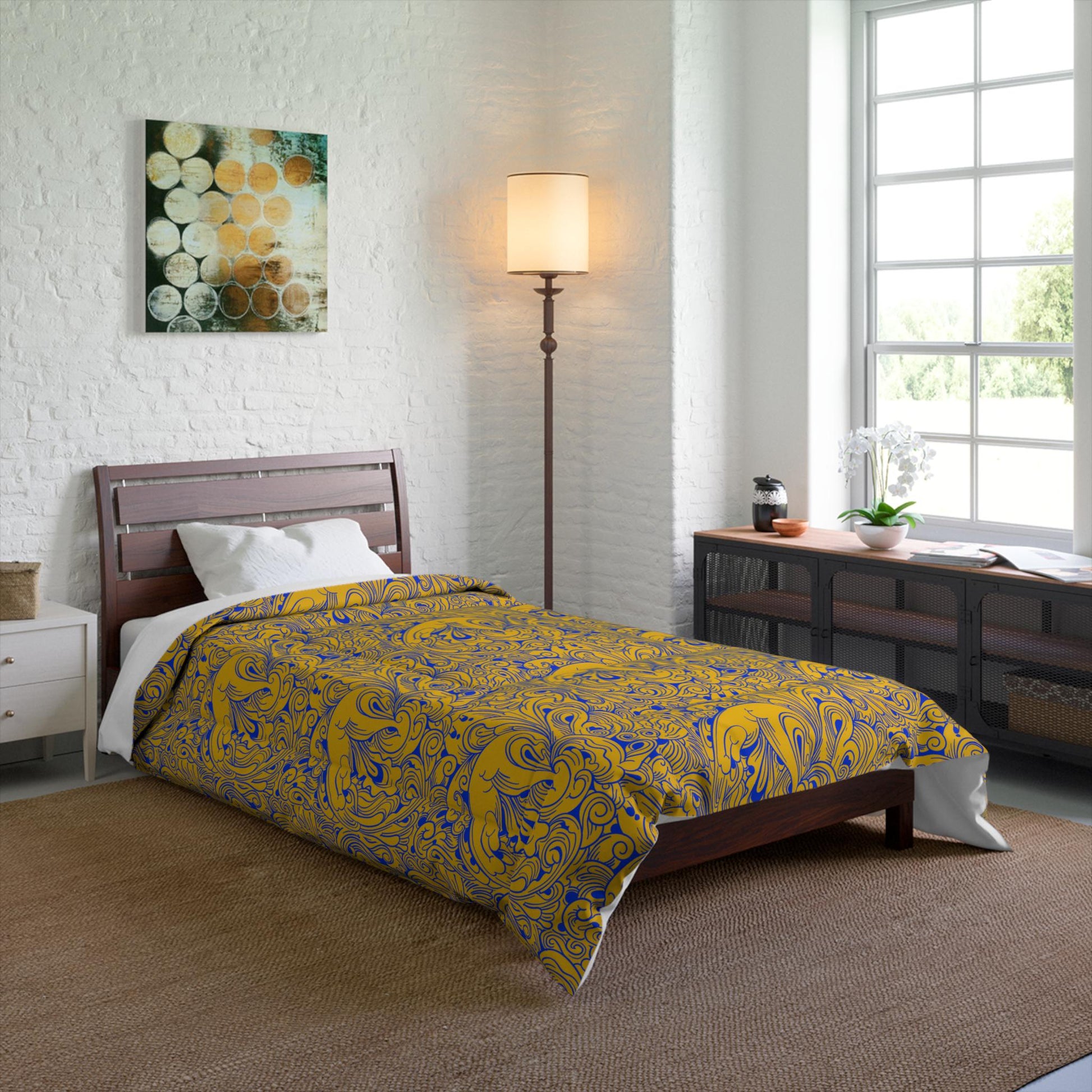 Floral Comforter, Botanical Bedding, Cozy Duvet Cover, Flower Print