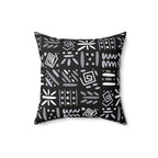 Boho Aztec Tribal Pattern Square Pillow - Double Sided Print Hidden Zipper