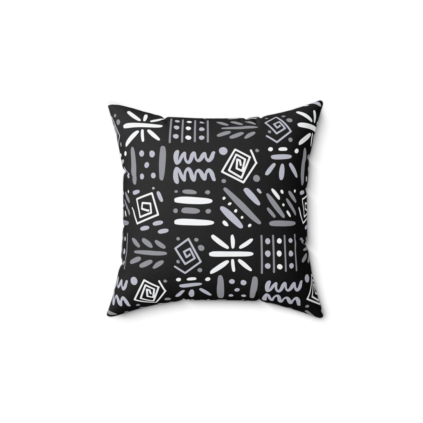 Boho Aztec Tribal Pattern Square Pillow - Double Sided Print Hidden Zipper