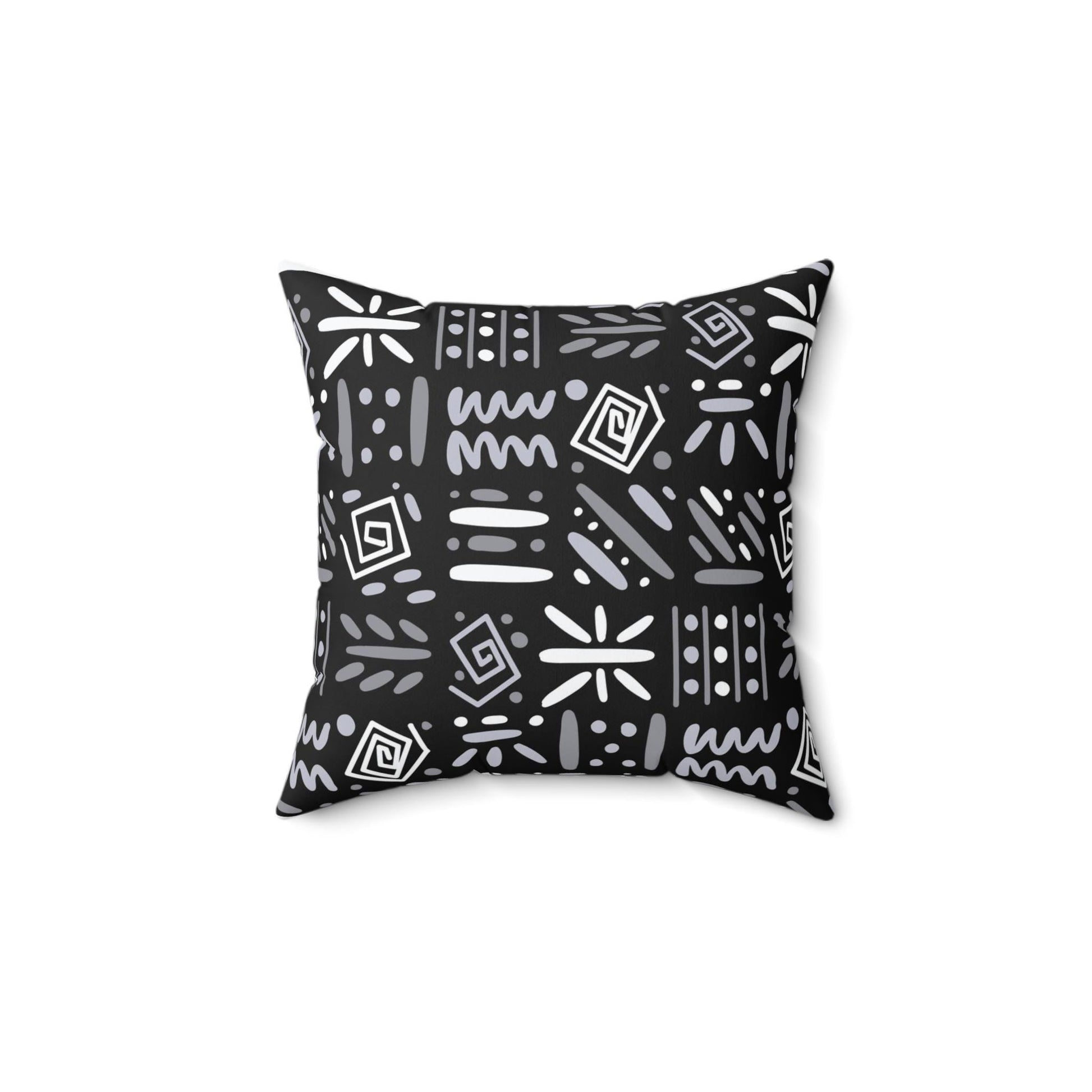 Boho Aztec Tribal Pattern Square Pillow - Double Sided Print Hidden Zipper