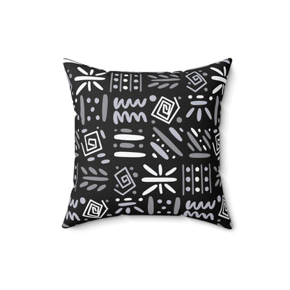 Boho Aztec Tribal Pattern Square Pillow - Double Sided Print Hidden Zipper