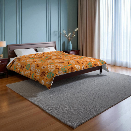 African Patterned Boho Comforter Warm and Cozy Premium Quality Bedding