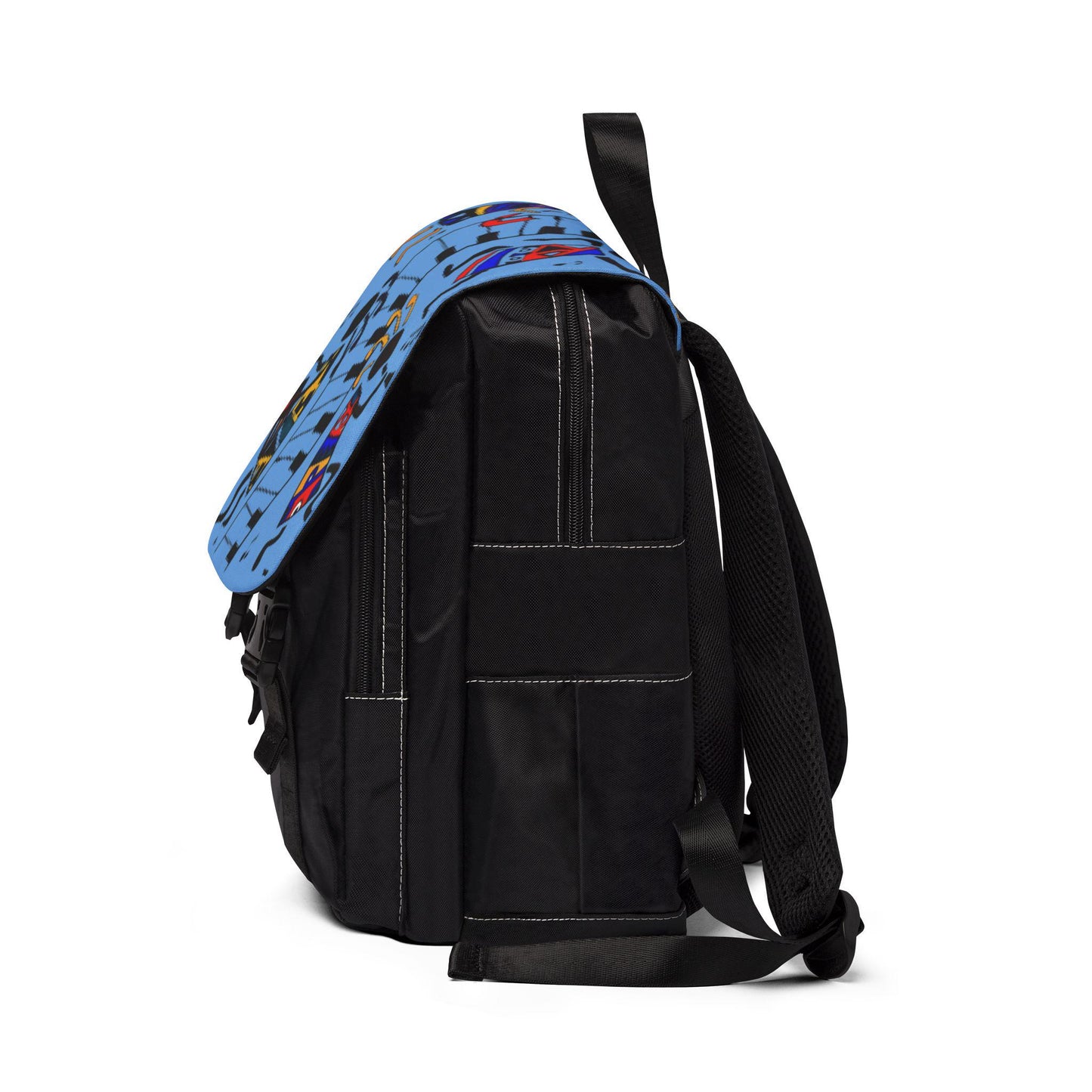 Afro Music Cartoon Backpack, Handcrafted Unisex Shoulder Bag for Casual Use