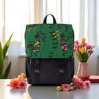 Afro Music Cartoon Backpack, Handcrafted Unisex Shoulder Bag for Casual Use Printify