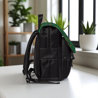 Afro Music Cartoon Backpack, Handcrafted Unisex Shoulder Bag for Casual Use