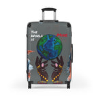 Handcrafted Afro Galactic Art Suitcase, Travel Luggage, African Inspired Carry-On Bag