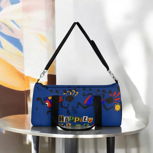 Afro Music Cartoon Piano Art Handcrafted Duffel Bag - Musician Gift, Travel Bag, Music Lover Gym Bag