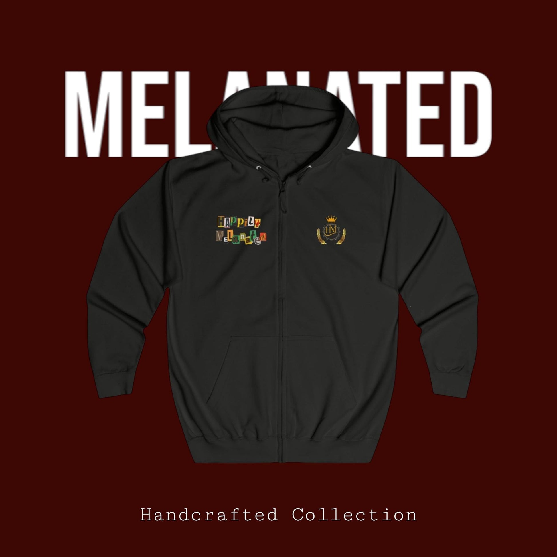Hand-Drawn Afro Music Graphic Full Zip Hoodie, Unisex Streetwear for All