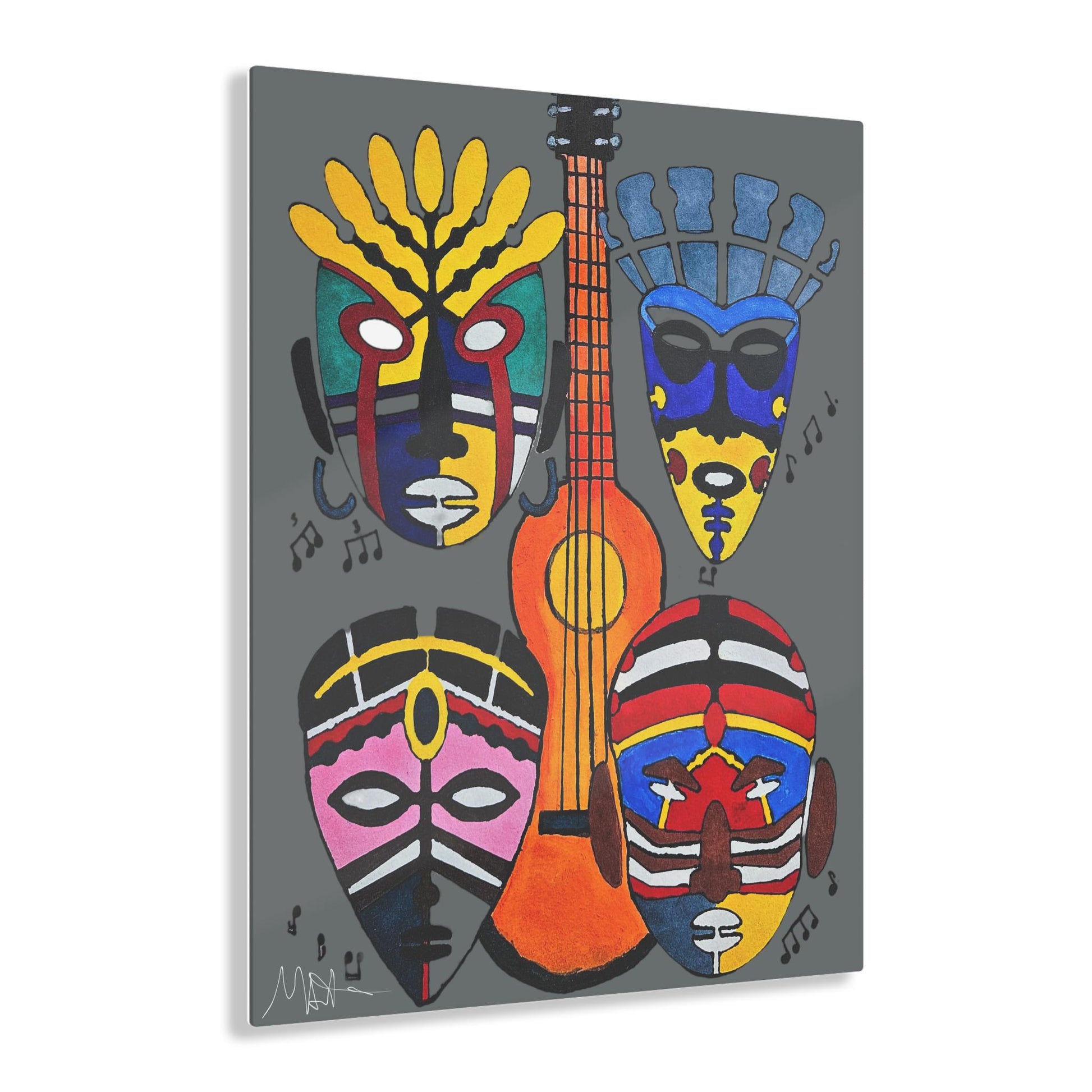 Tribal Mask Acrylic Prints, Wall Art Decor, Native American Artwork, Home Office Decor