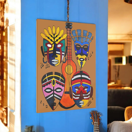Tribal Mask Acrylic Prints, Wall Art Decor, Native American Artwork, Home Office Decor