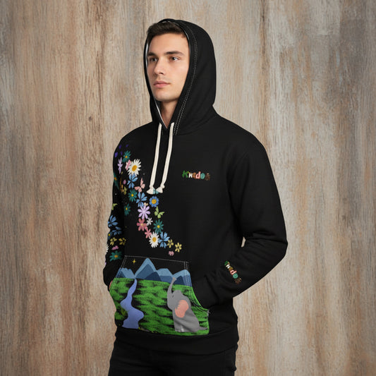 Elephant Floral Unisex Pullover Hoodie, Graphic Sweatshirt, Animal Lover Gift