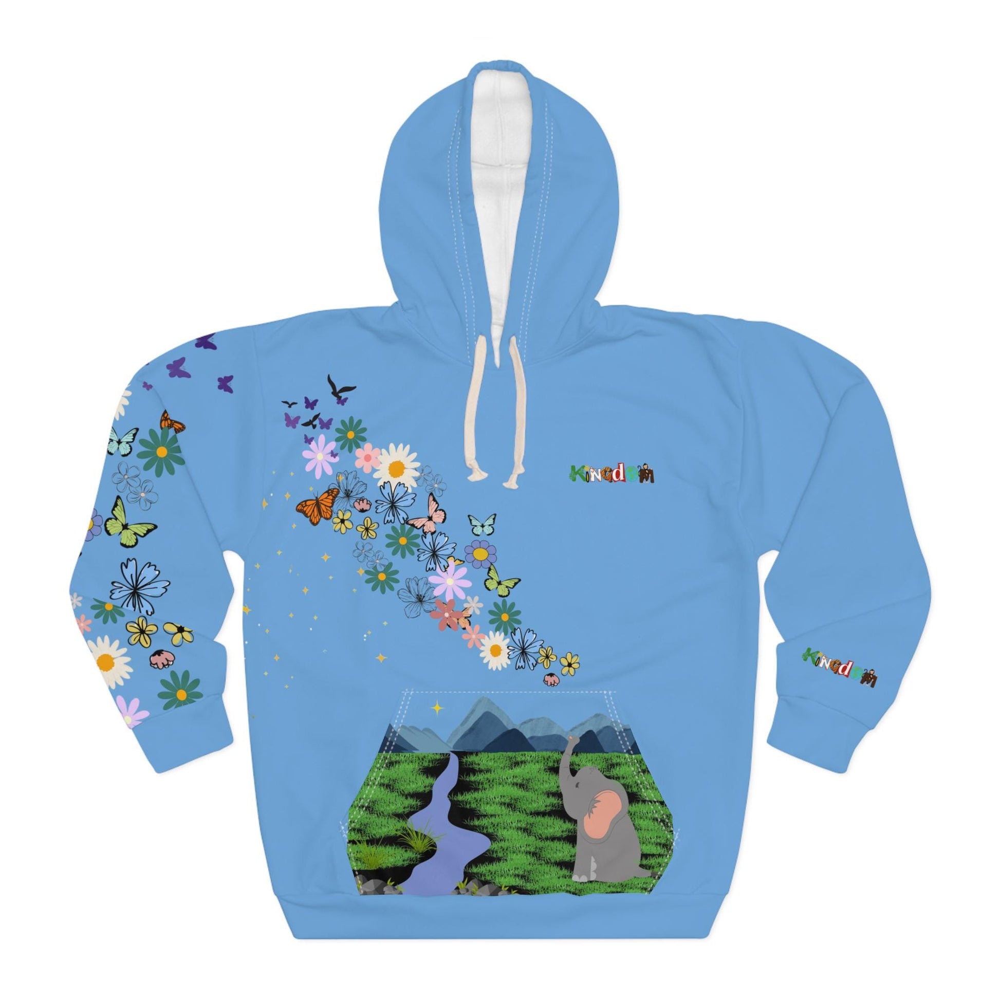 Elephant Floral Unisex Pullover Hoodie, Graphic Sweatshirt, Animal Lover Gift
