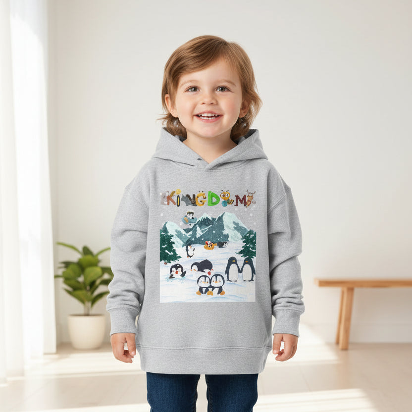Penguin Toddler Hoodie, Arctic Animals Kids Fleece Sweatshirt, Animal Graphic Children's Pullover