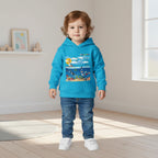 Ocean Friends Toddler Pullover Fleece Hoodie, Aquatic Theme Sweatshirt for Kids, Sea Animal Graphic Jumper, Orca Dolphin Children's Hooded