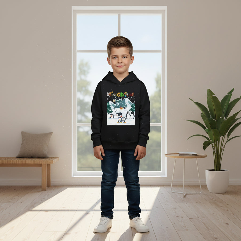 Penguin Toddler Hoodie, Arctic Animals Kids Fleece Sweatshirt, Animal Graphic Children's Pullover