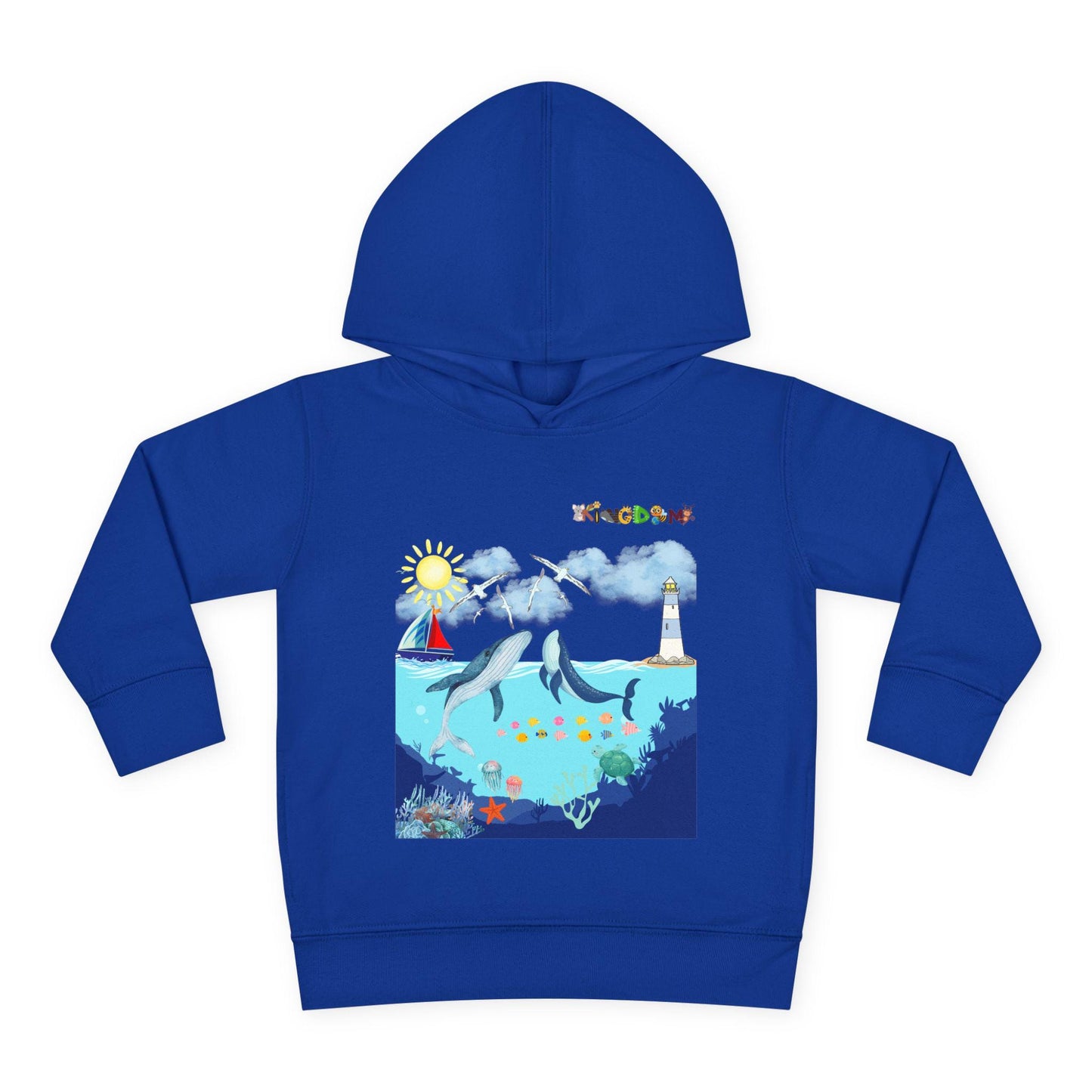 Whale Graphic Toddler Hoodie, Kids Marine Theme Sweatshirt, Ocean Animal Children's Hoodie