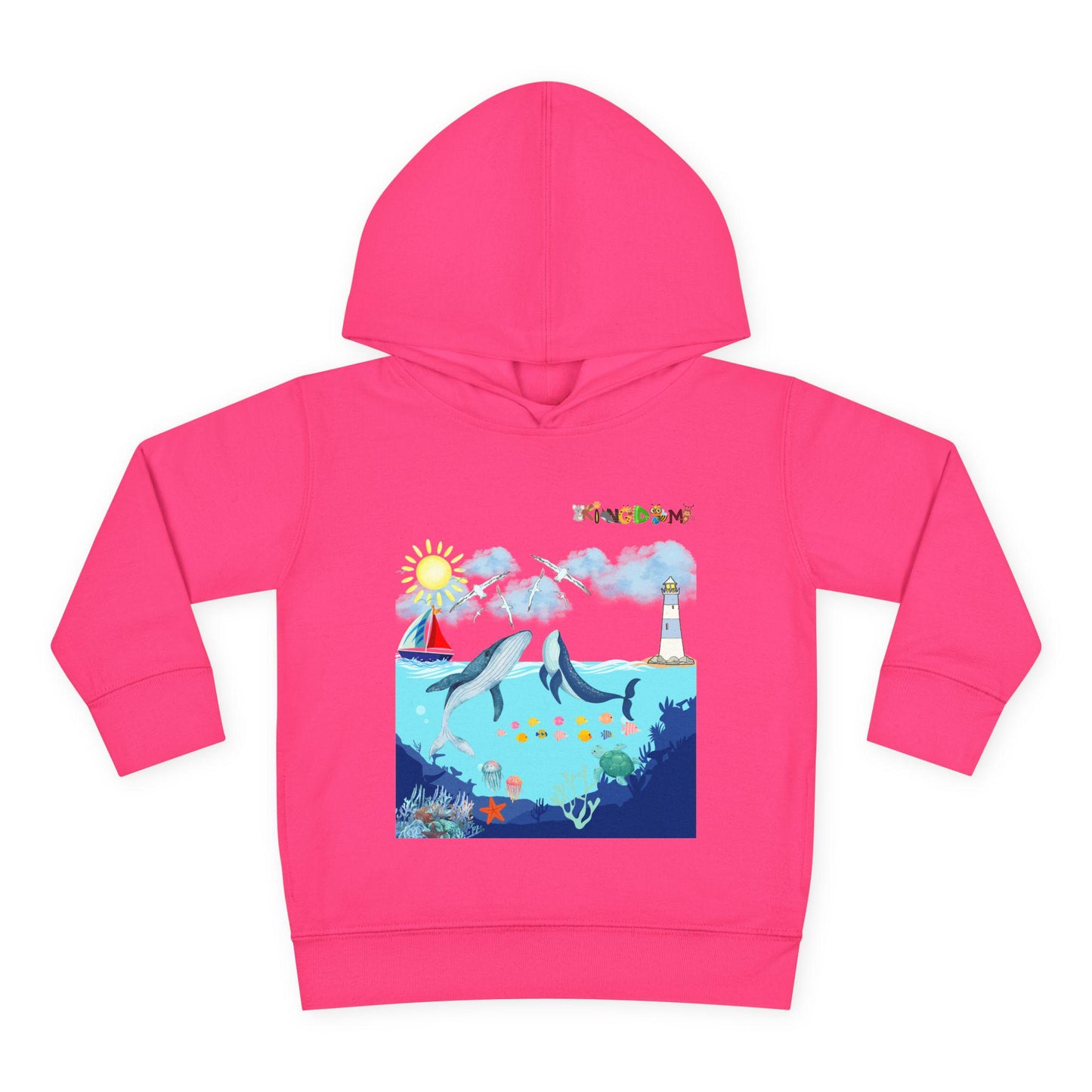 Whale Graphic Toddler Hoodie, Kids Marine Theme Sweatshirt, Ocean Animal Children's Hoodie