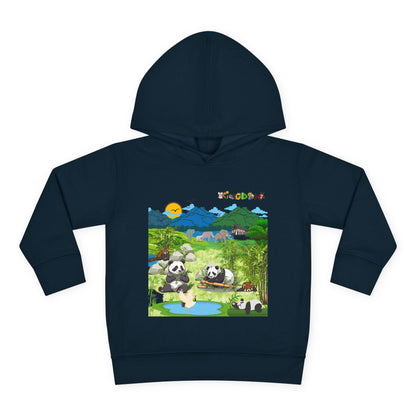 Graphic Panda Elephants Toddler Hoodie, Wildlife Theme, Kids Fleece Pullover