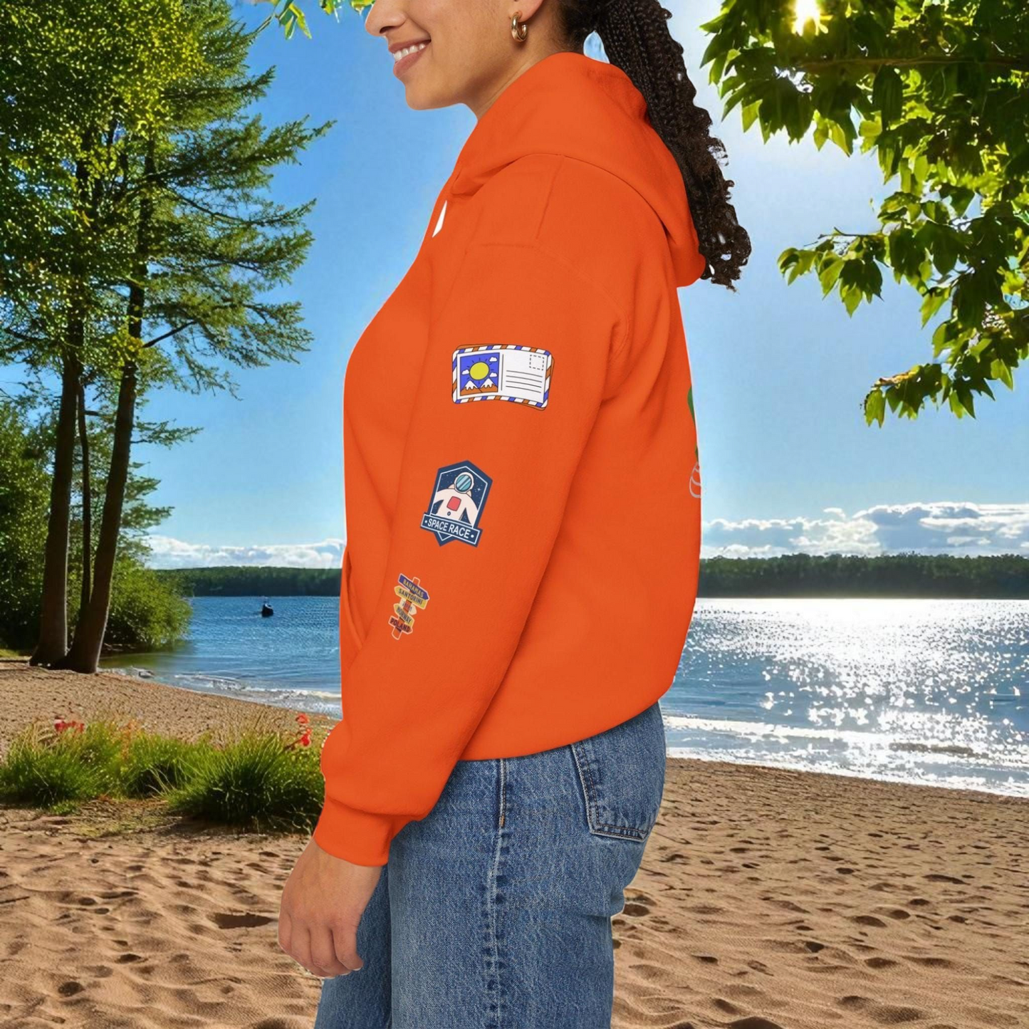 Travel Badge Graphic Hoodie, Wanderlust Sweatshirt, Adventure Lover Jumper