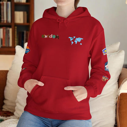 Travel Badge Graphic Hoodie, Wanderlust Sweatshirt, Vacation Inspired Pullover
