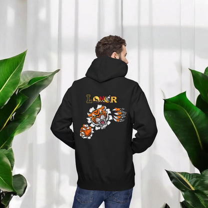Tiger Graphic Hoodie, Lone Wolf Sweatshirt, Unisex Fleece Pullover, Cozy Animal Print Top