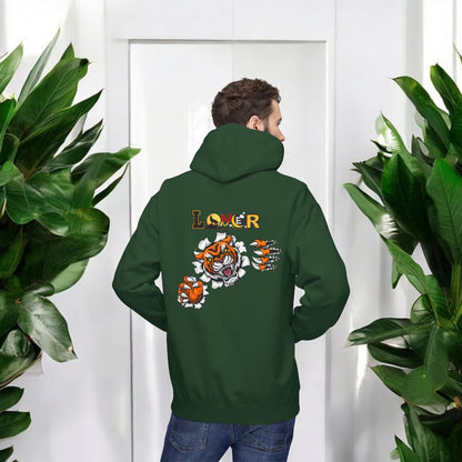 Tiger Graphic Hoodie, Lone Wolf Sweatshirt, Unisex Fleece Pullover, Cozy Animal Print Top