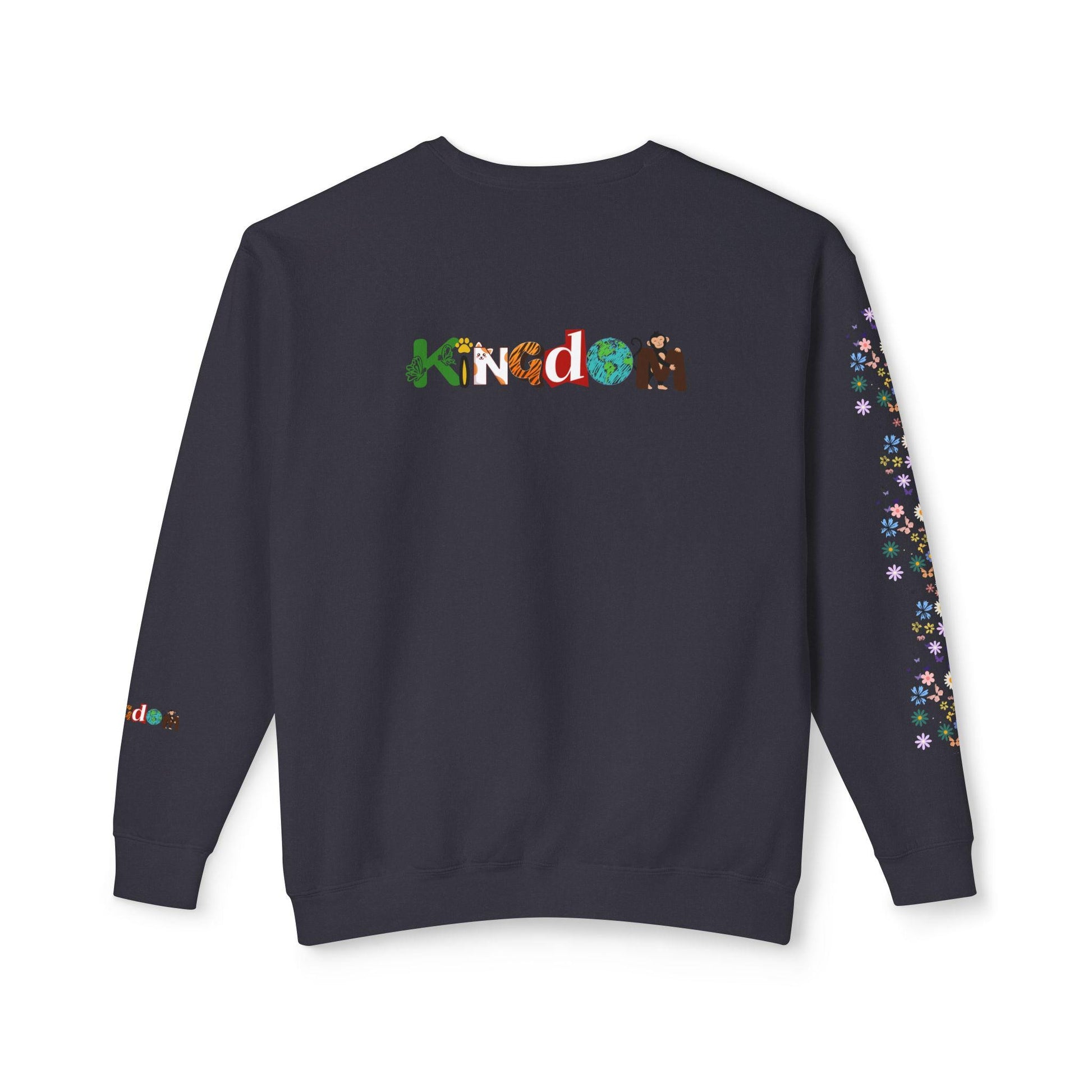 Nature Inspired Elephant Floral Unisex Sweatshirt, Wildlife Graphic Crewneck Sweater