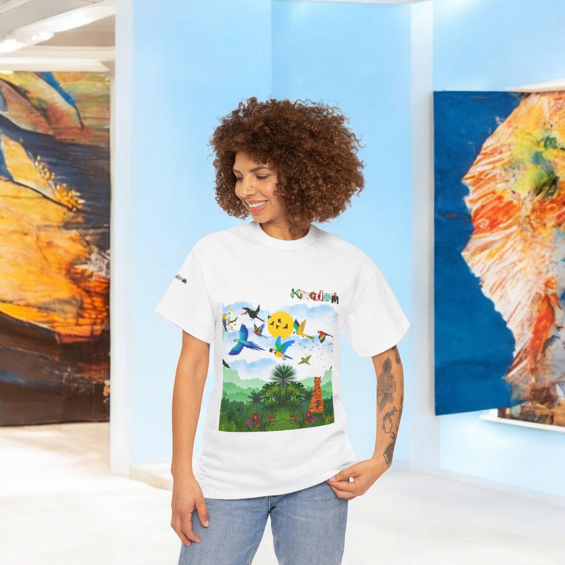 Tropical Birds Unisex Tee, Jungle Animals Graphic Shirt, Wildlife Lover Gift, Nature Inspired