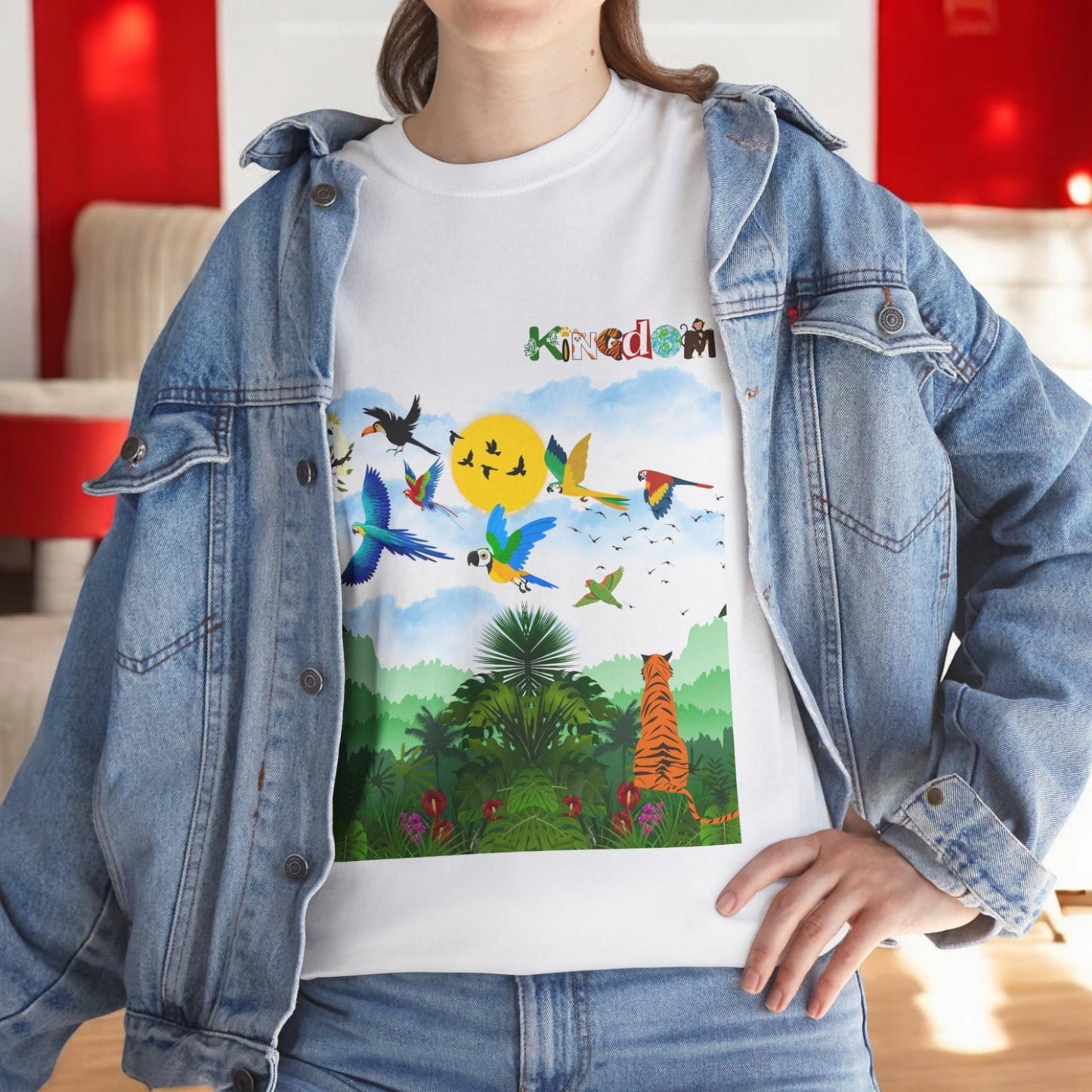 Tropical Birds Unisex Tee, Jungle Animals Graphic Shirt, Wildlife Lover Gift, Nature Inspired