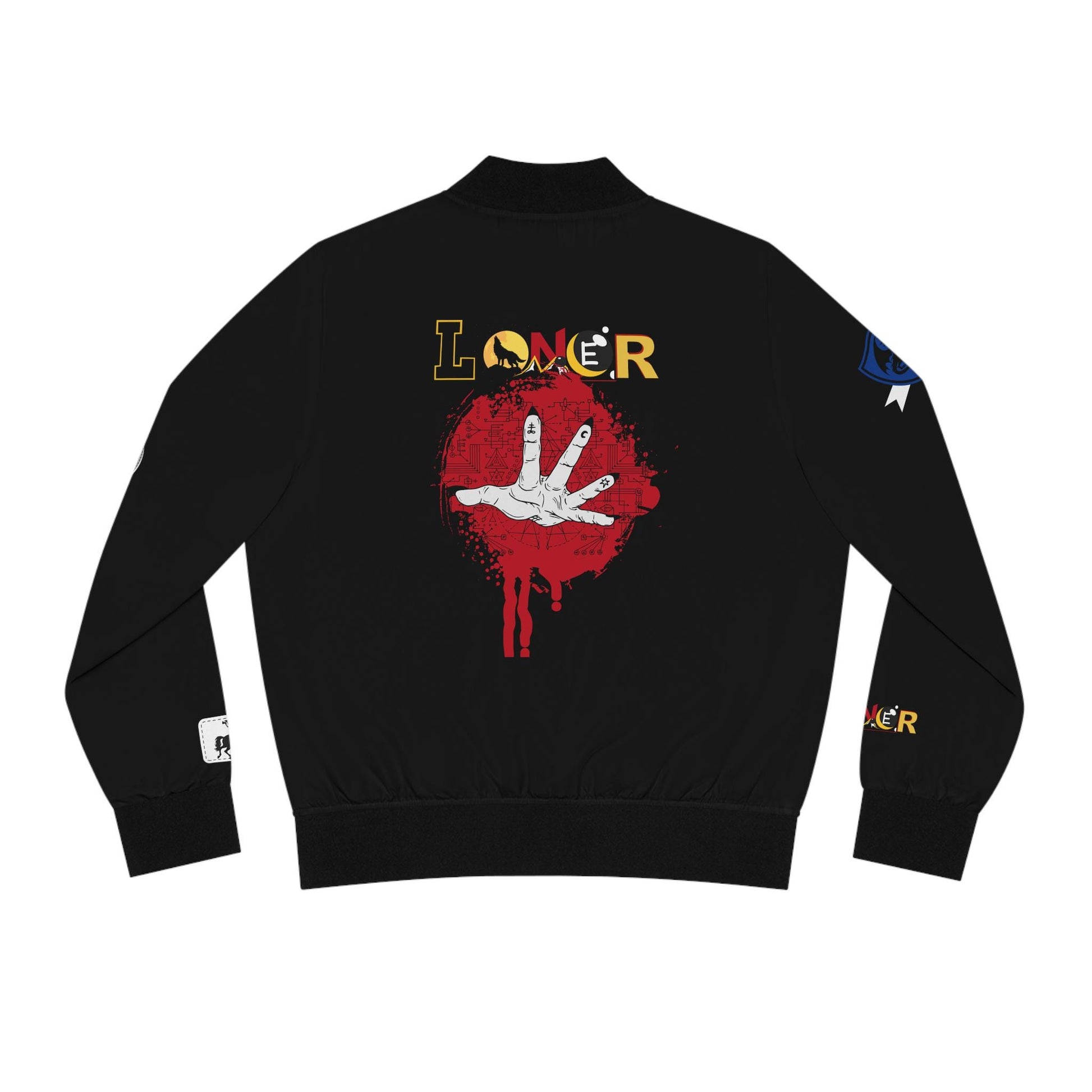 Gothic Bomber Jacket, Graphic Women's Coat, 3D Art Outerwear, Unique Hand Art Jacket
