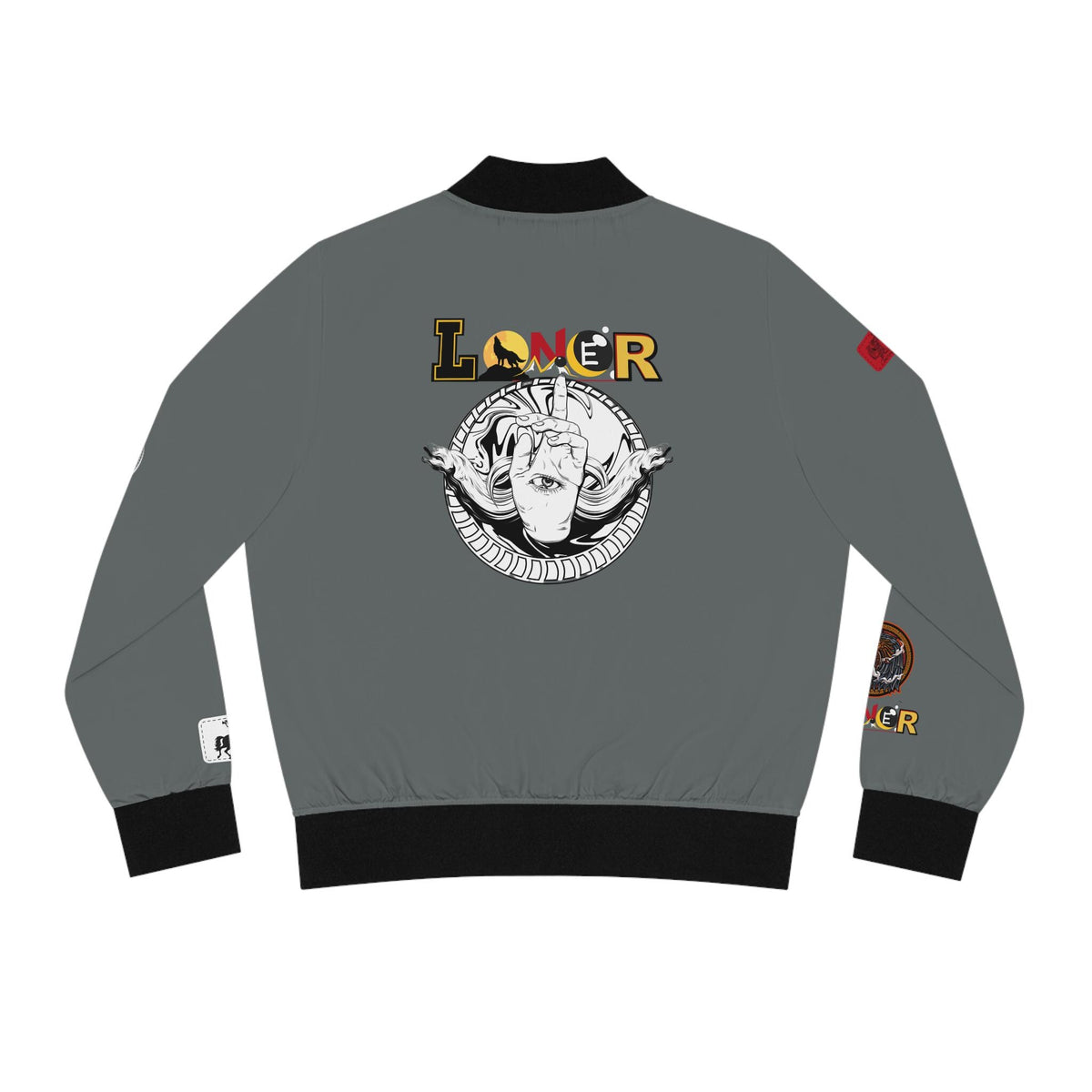 Gothic Bomber Jacket, Eye Art Women's Outerwear, Unique All Over Print Jacket Printify