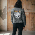 Gothic Bomber Jacket, Eye Art Women's Outerwear, Unique All Over Print Jacket