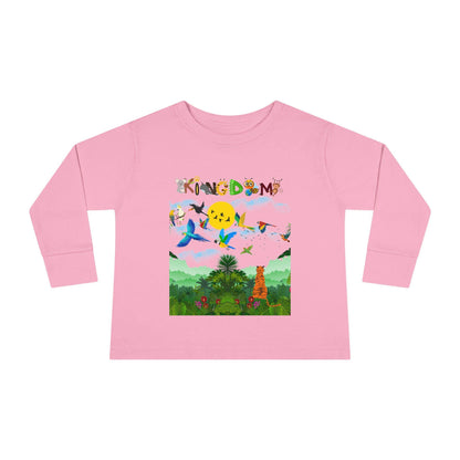 Jungle Safari Toddler Long Sleeve Tee, Wild Animals Graphic Shirt, Kids Nature Theme Top