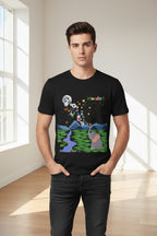 Night Sky Elephant Unisex T-shirt, Nature Graphic Floral Tee, Constellation Shirt