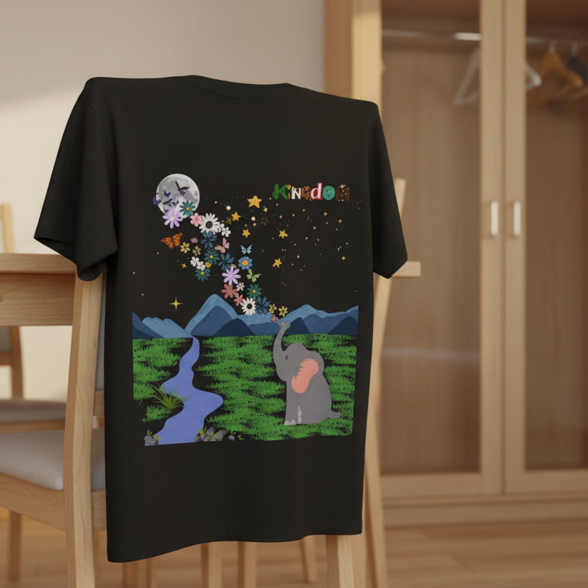 Night Sky Elephant Unisex T-shirt, Nature Graphic Floral Tee, Constellation Shirt Printify