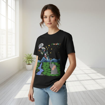 Night Sky Elephant Unisex T-shirt, Nature Graphic Floral Tee, Constellation Shirt