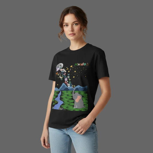 Night Sky Elephant Unisex T-shirt, Nature Graphic Floral Tee, Constellation Shirt
