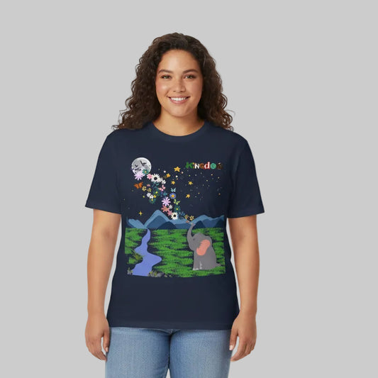 Night Sky Elephant Unisex T-shirt, Nature Graphic Floral Tee, Constellation Shirt
