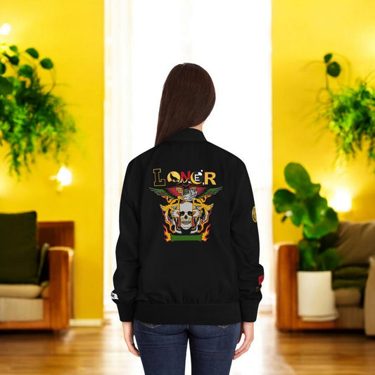 Tiger Graphic Bomber Jacket, Illusion Art All Over Print Women's Outerwear