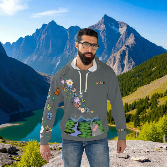 Elephant Floral Unisex Pullover Hoodie, Graphic Sweatshirt, Animal Lover Gift