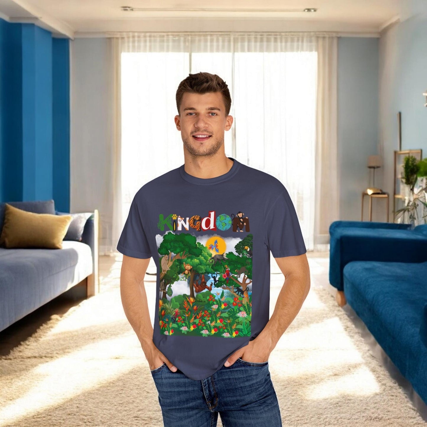 Monkey Graphic Jungle Animals T-shirt, Wildlife Lover Tee, Safari Theme Shirt