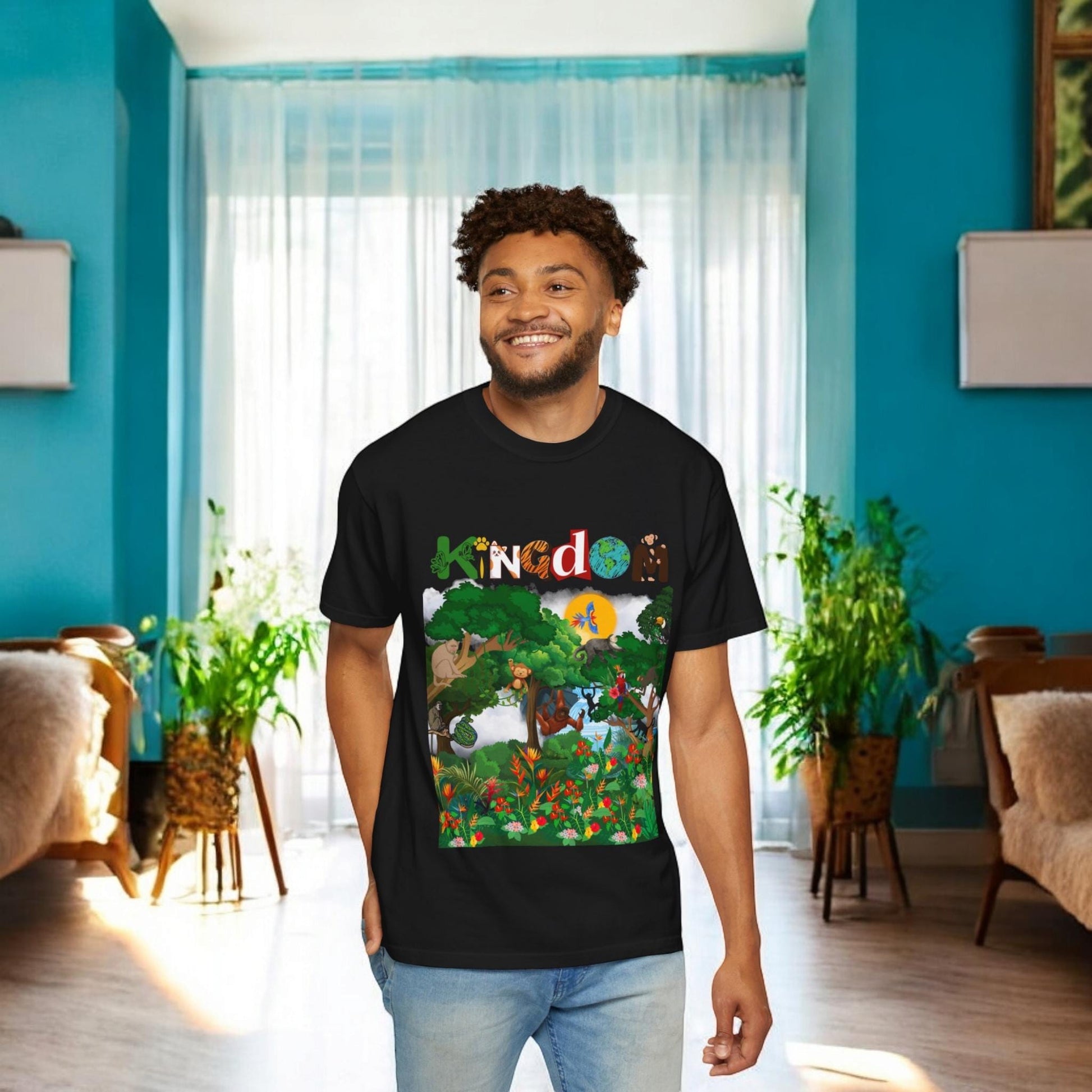 Monkey Graphic Jungle Animals T-shirt, Wildlife Lover Tee, Safari Theme Shirt