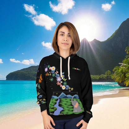 Elephant Floral Unisex Pullover Hoodie, Graphic Sweatshirt, Animal Lover Gift