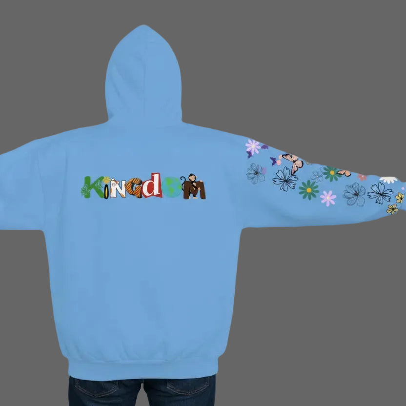 Elephant Floral Unisex Pullover Hoodie, Graphic Sweatshirt, Animal Lover Gift