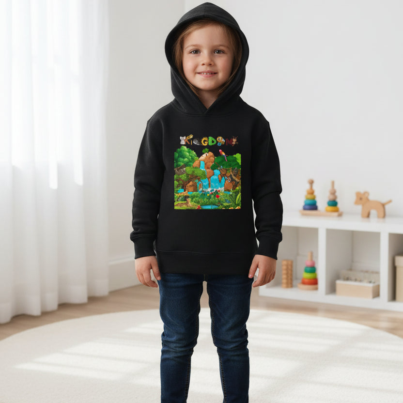 Jungle Life Toddler Hoodie, Kids Safari Pullover, Animal Print Child Sweatshirt, Wildlife Theme Baby Jumper, Graphic Nature Boy/Girl Jacket,
