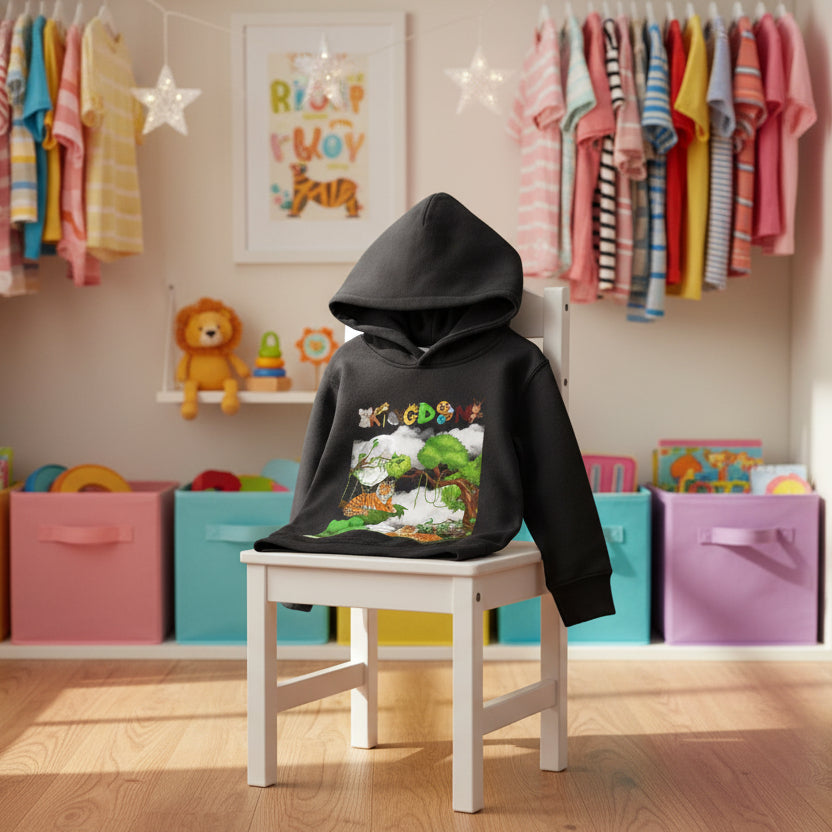 Tiger Graphic Toddler Hoodie, Wild Life Pullover, Fleece Sweatshirt, Jungle Theme