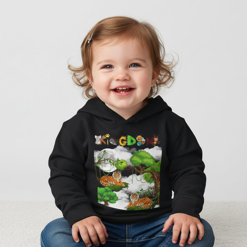 Tiger Graphic Toddler Hoodie, Wild Life Pullover, Fleece Sweatshirt, Jungle Theme
