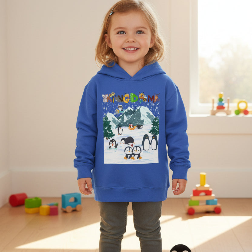 Penguin Toddler Hoodie, Arctic Animals Kids Fleece Sweatshirt, Animal Graphic Children's Pullover