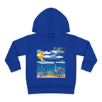 Ocean Friends Toddler Pullover Fleece Hoodie, Aquatic Theme Sweatshirt for Kids, Sea Animal Graphic Jumper, Orca Dolphin Children's Hooded