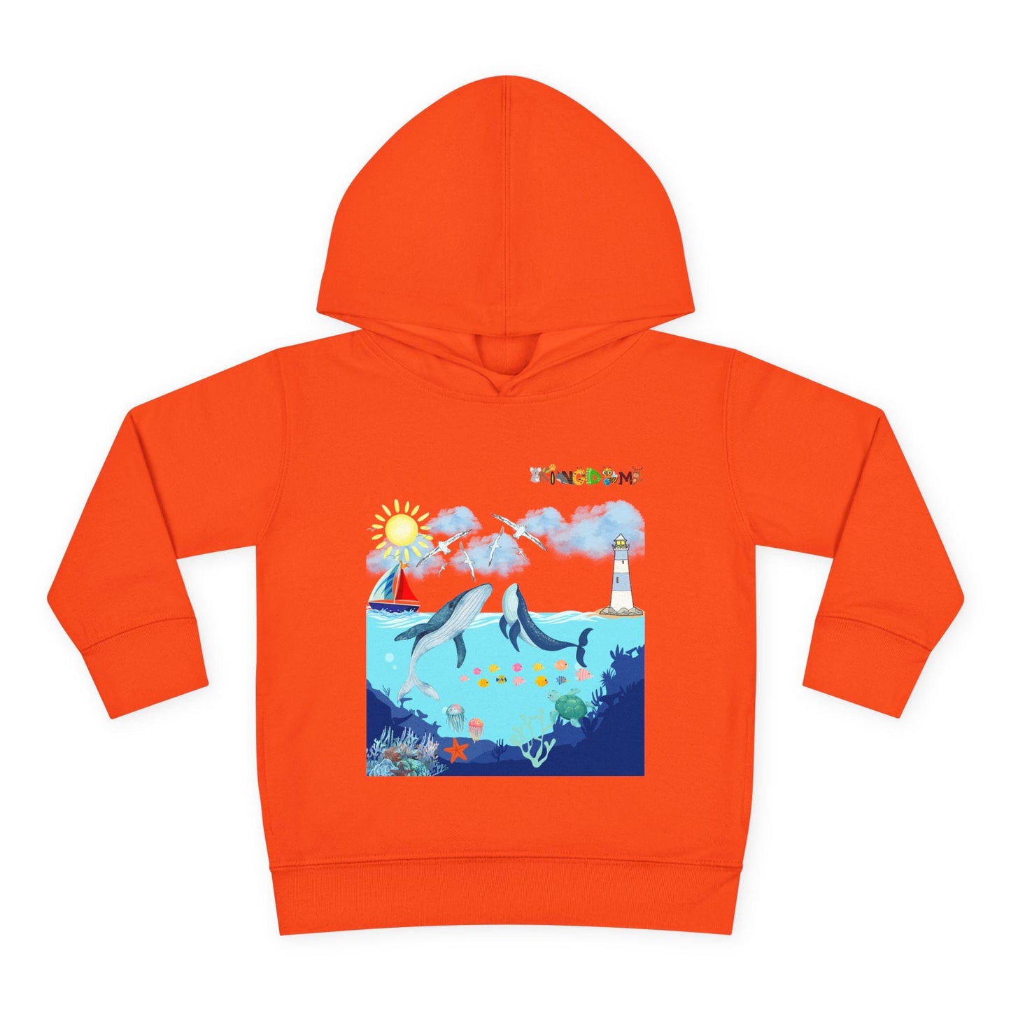 Whale Graphic Toddler Hoodie, Kids Marine Theme Sweatshirt, Ocean Animal Children's Hoodie